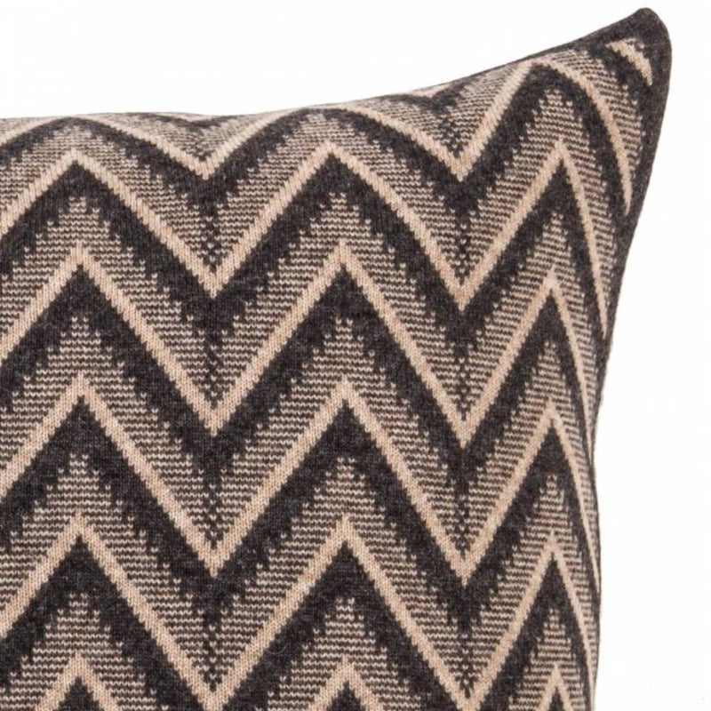 Dillon Cashmere Pillow - Anthracite & Beige