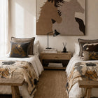 Henry Cotton Pillow in Anthracite & Beige