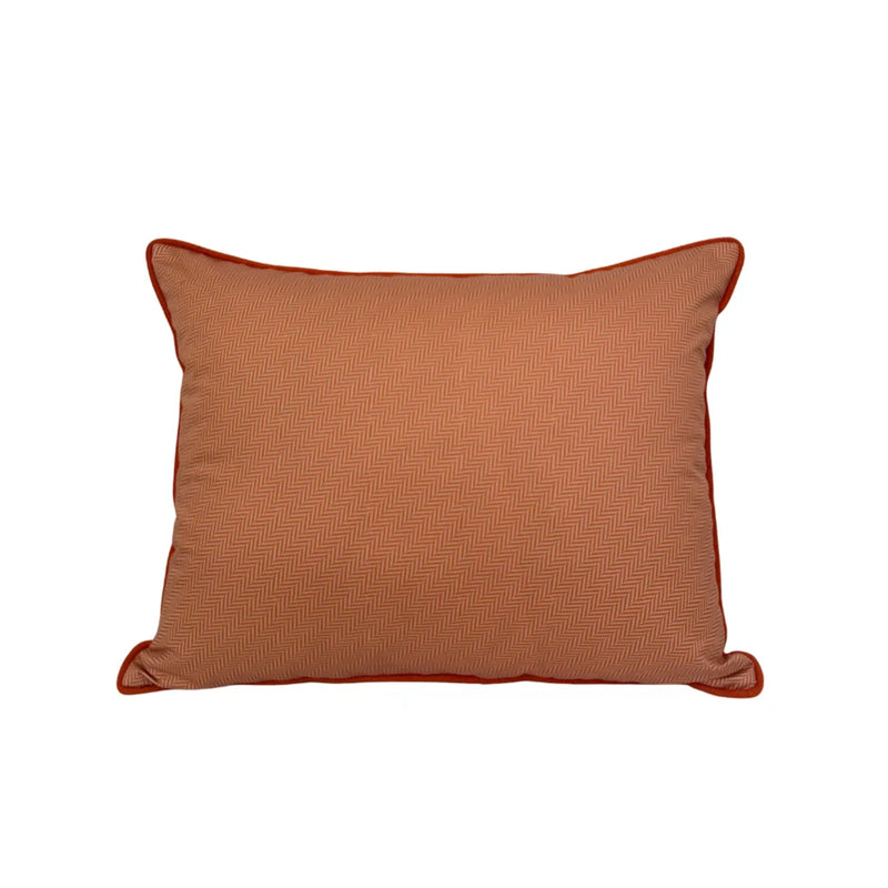Herringbone Cotton Pillow - Orange and Sand | DSHOP