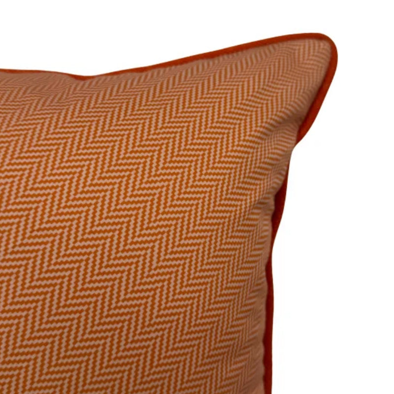 Herringbone Cotton Pillow - Orange and Sand by Rani Arabella | DSHOP