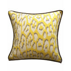 Leo Cotton Leopard Pillow w/ Suede - Yellow | DSHOP