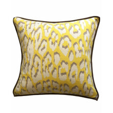 Leo Cotton Leopard Pillow w/ Suede - Yellow | DSHOP