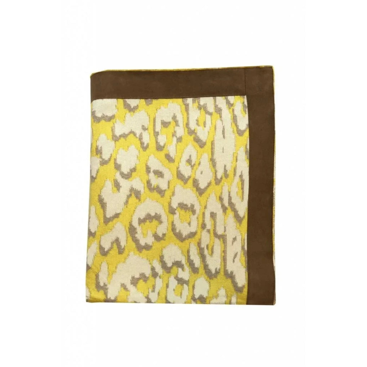 Leo Cotton Leopard Throw w/ Suede - Yellow | DSHOP