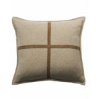 Palermo Cashmere Pillow with Cross Suede - Beige | DSHOP