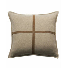 Palermo Cashmere Pillow with Cross Suede - Beige | DSHOP