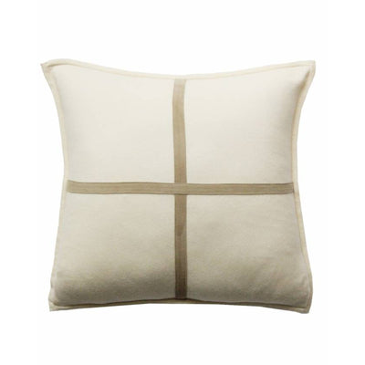 Palermo Cashmere Pillow with Cross Suede - Ivory | DSHOP