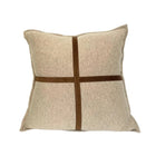 Palermo Cashmere Pillow with Cross Suede - Taupe | DSHOP