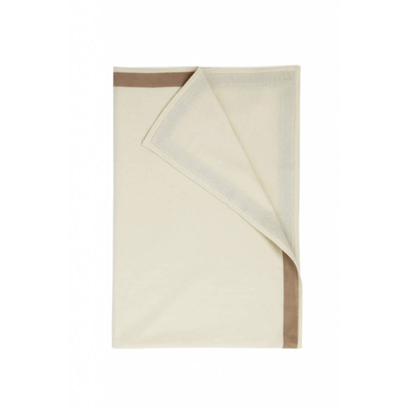 Palermo Cashmere Throw w/ Suede - Ivory | DSHOP