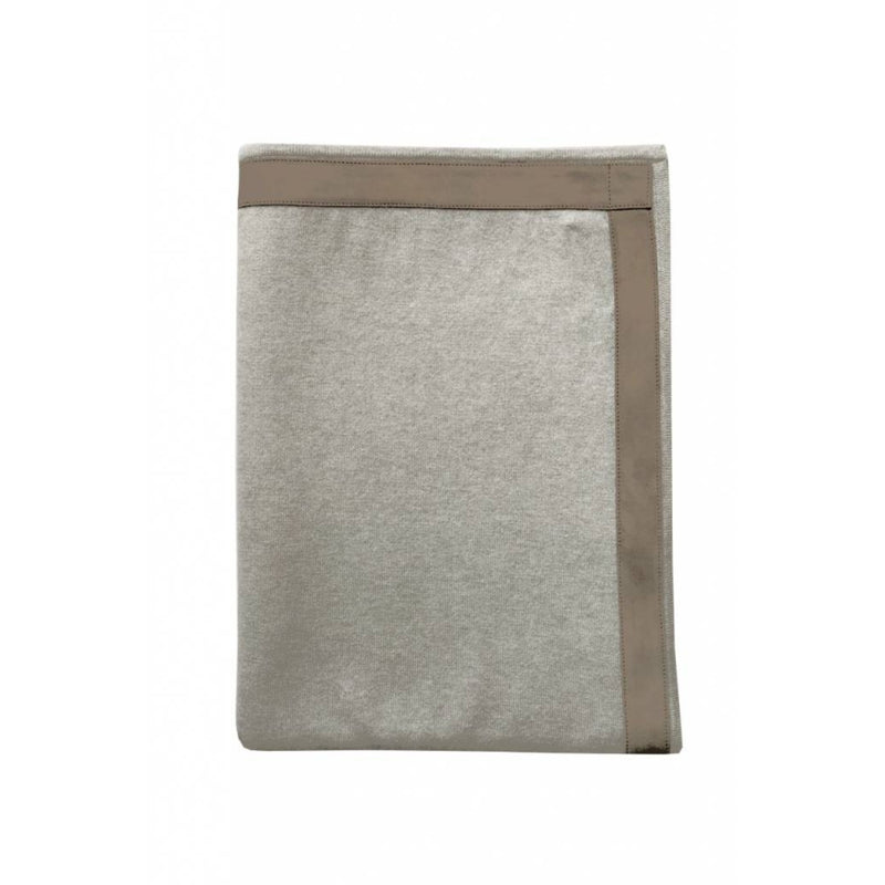 Palermo Cashmere Throw w/ Suede - Pearl