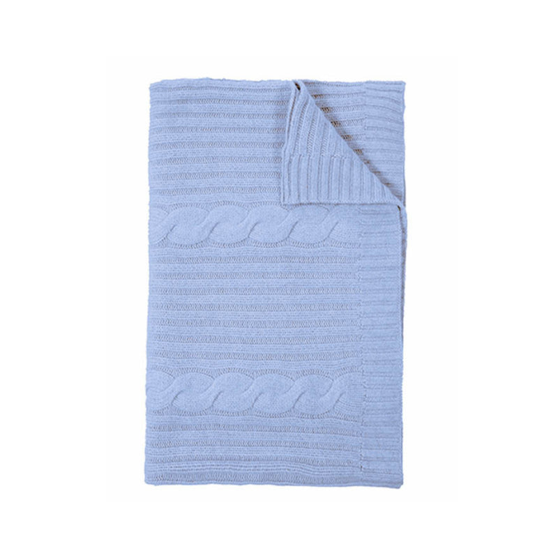 Cashmere Roma Cable Knit Throw - Celeste | DSHOP
