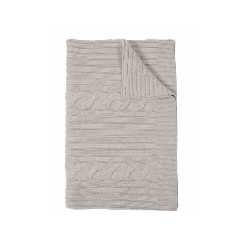 Roma Cable Knit Cashmere Throw - Pearl Gray | DSHOP