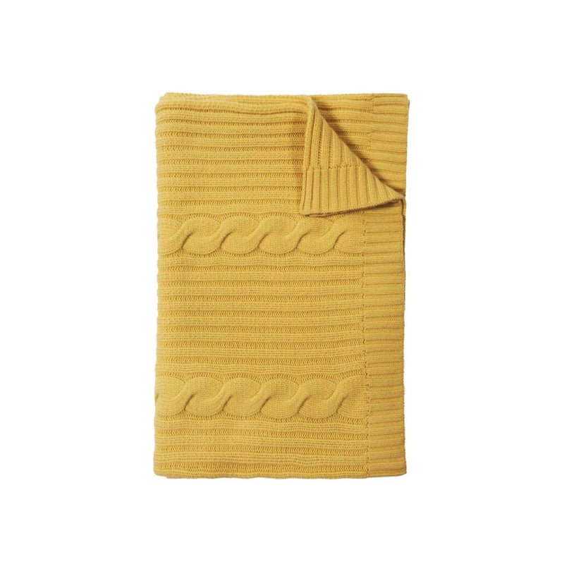 Roma Cable Knit Cashmere Throw - Sun | DSHOP