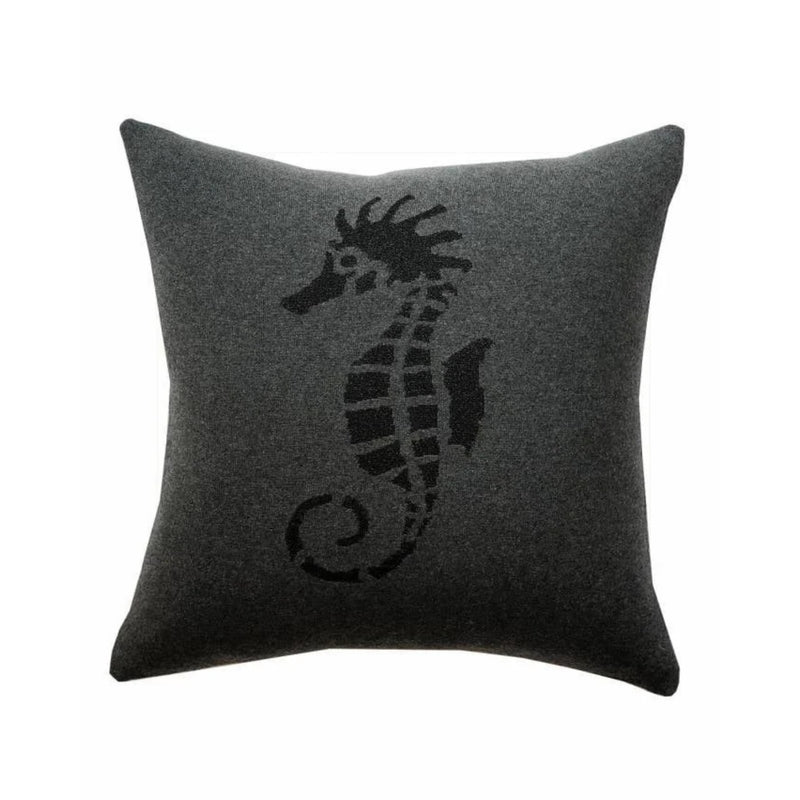 Seahorse Cashmere Pillow - Charcoal / Black | DSHOP