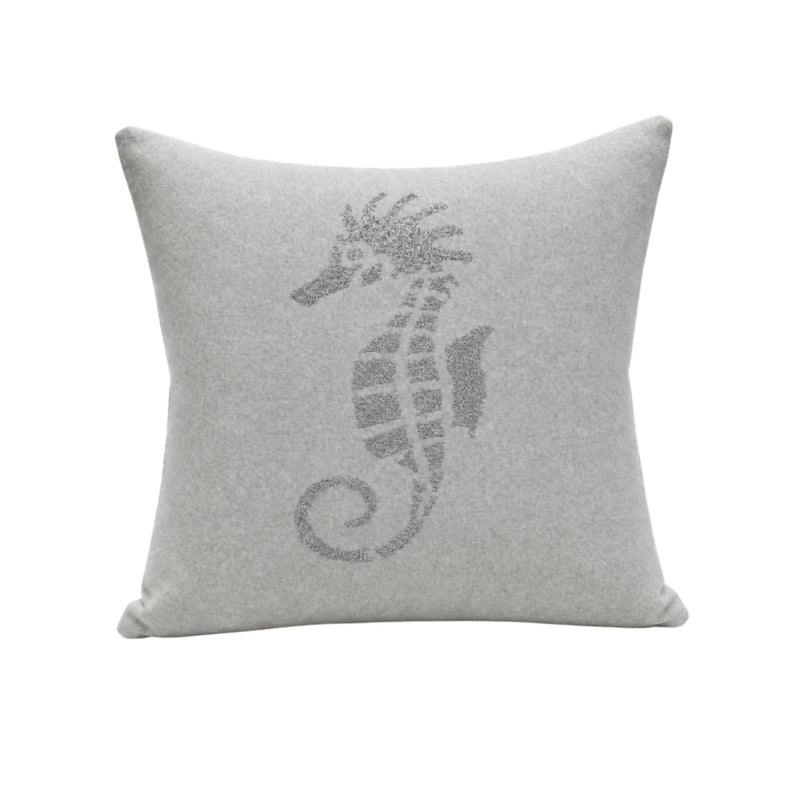 Seahorse Cashmere Pillow - Pearl | DSHOP