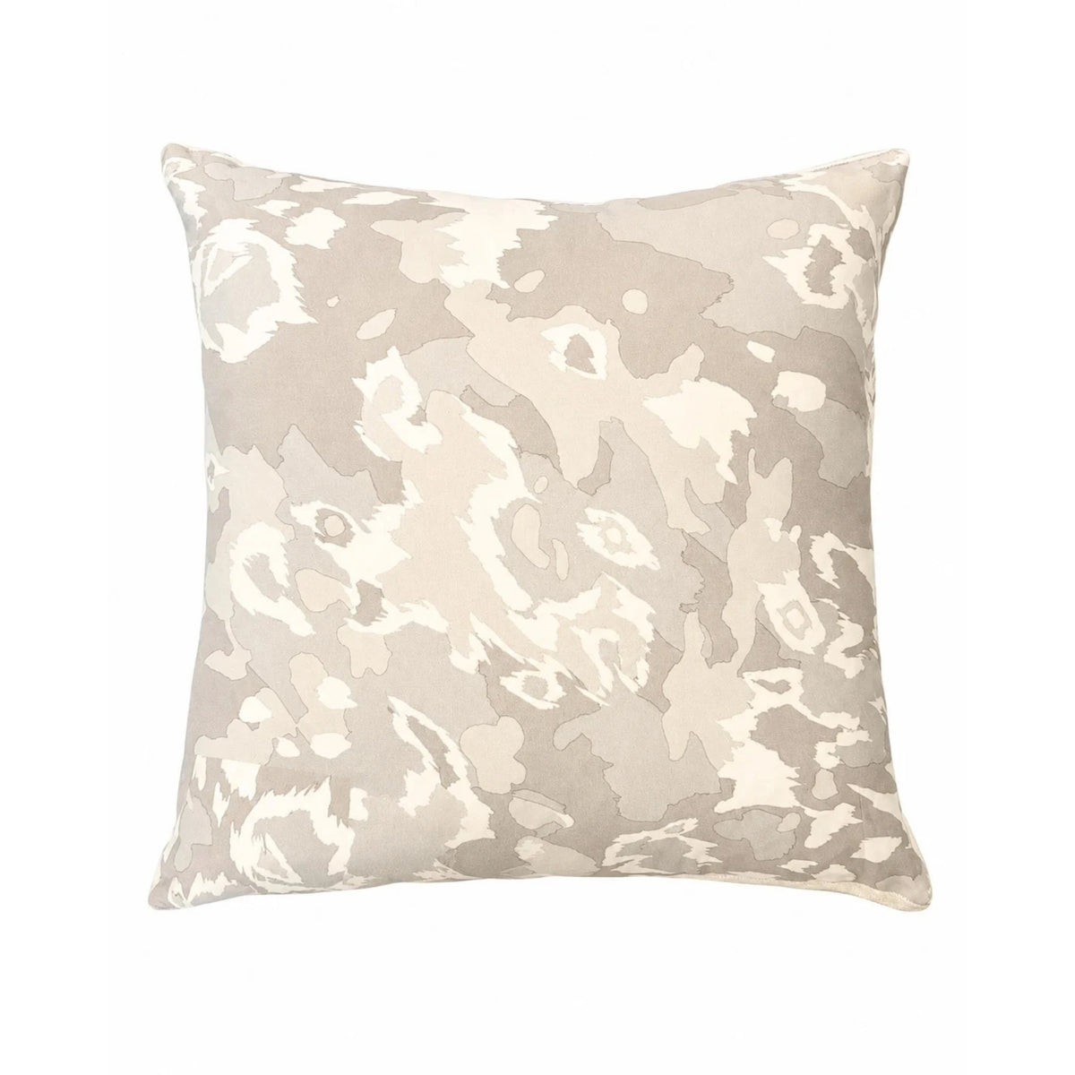 Silk Crepe Printed Leopard Pillow - Gray | DSHOP
