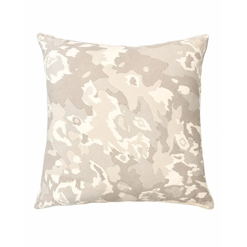 Silk Crepe Printed Leopard Pillow - Gray | DSHOP