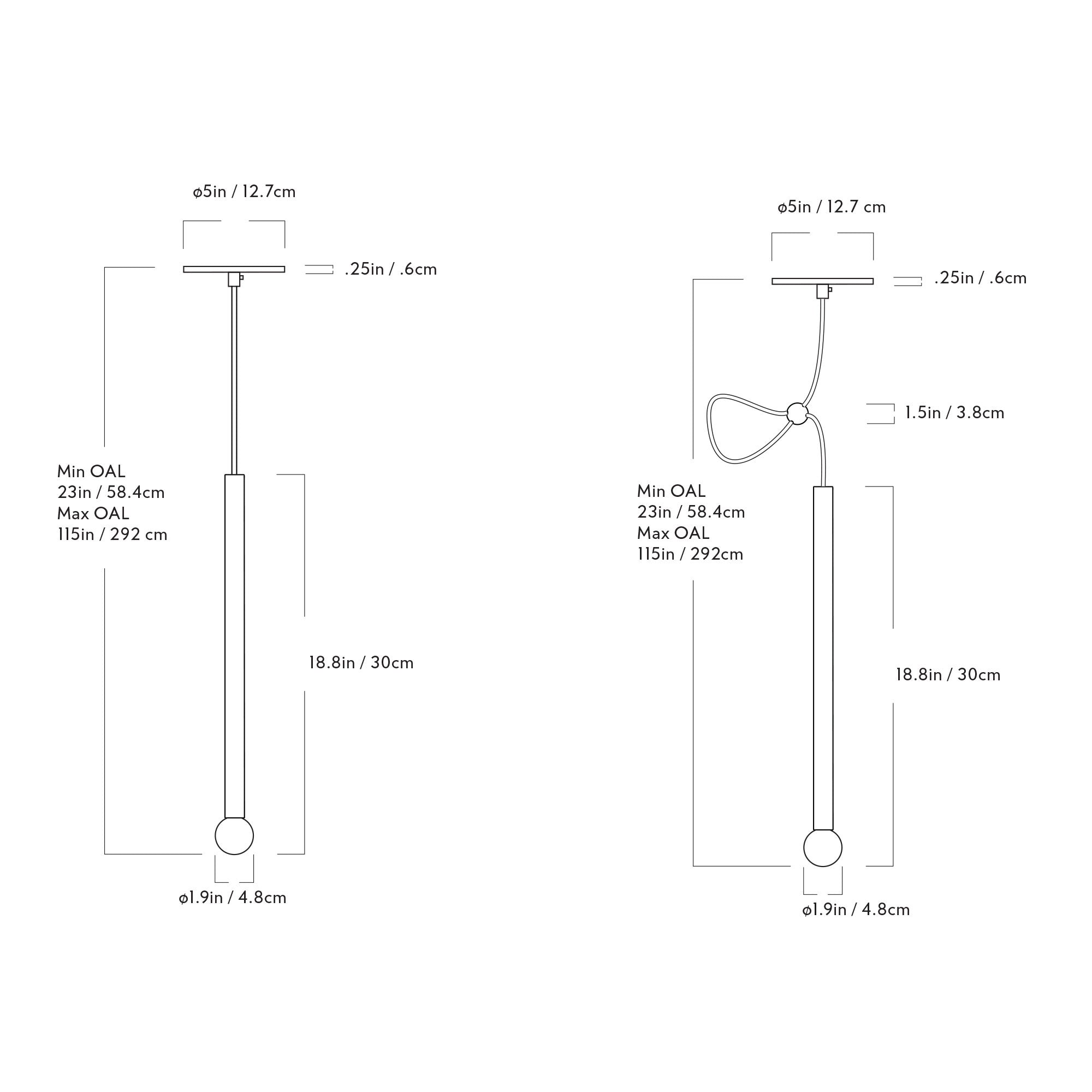 Strike Pendant Light Dimensions | DSHOP