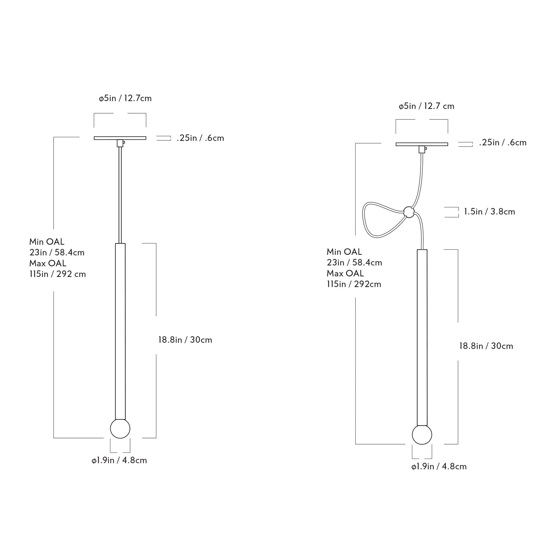 Strike Pendant Light Dimensions | DSHOP