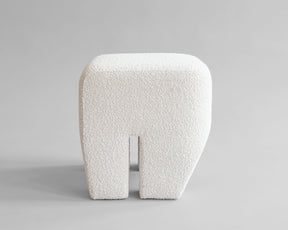 Off White Bouclé Stool | DSHOP