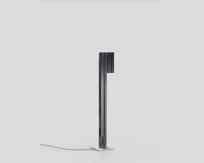 Modern Pipe Floor Lamp in Polished Silver | DSHOP