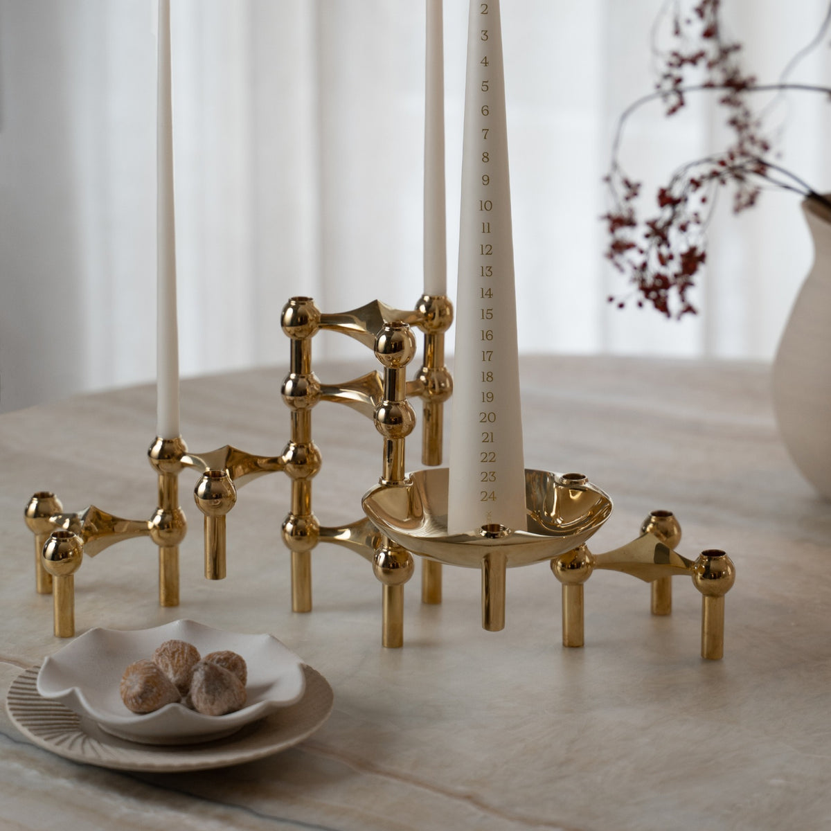 STOFF Nagel Bowl – Decorative Brass Candle Holder