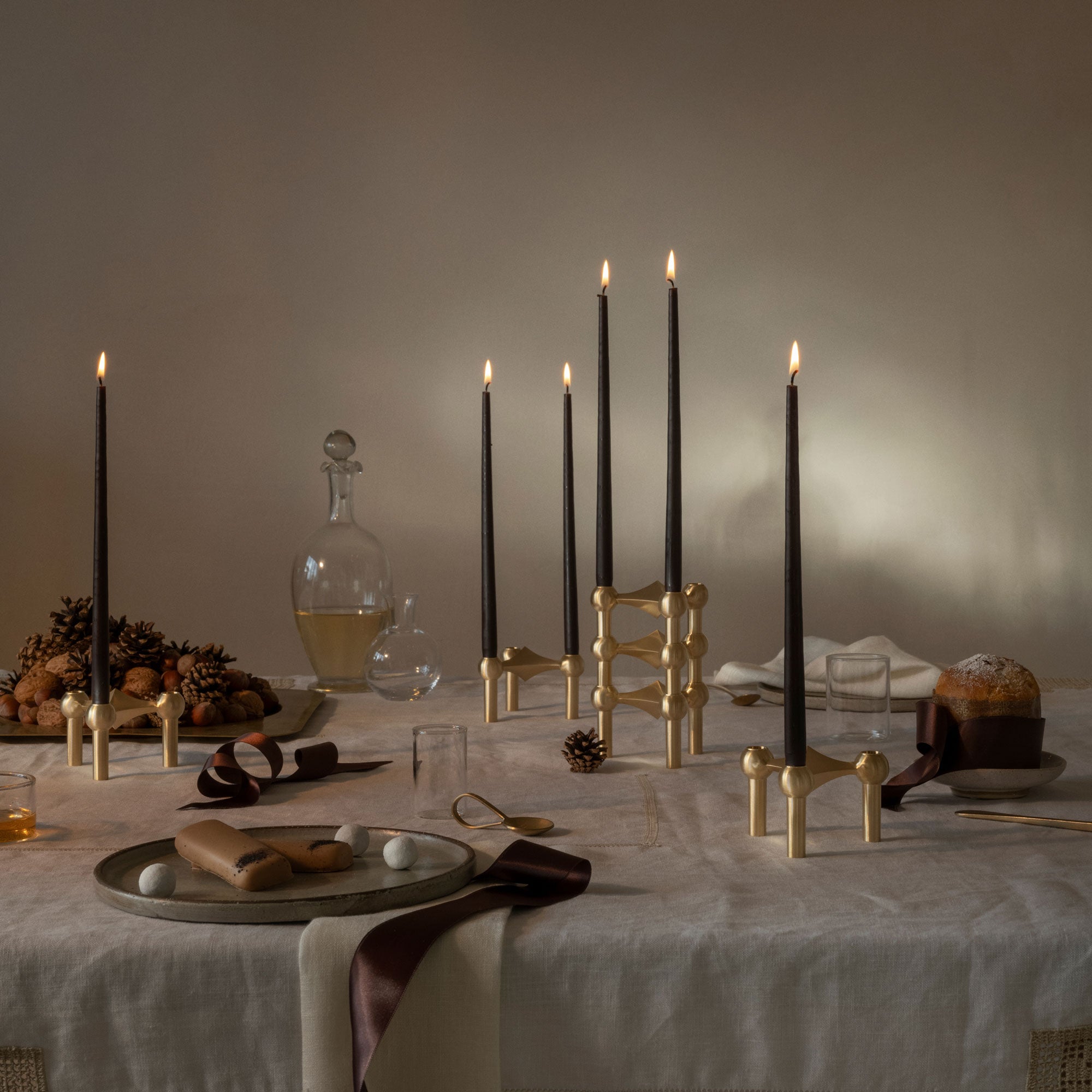 Candle Holder - Brushed Brass | Stoff Nagel at DSHOP