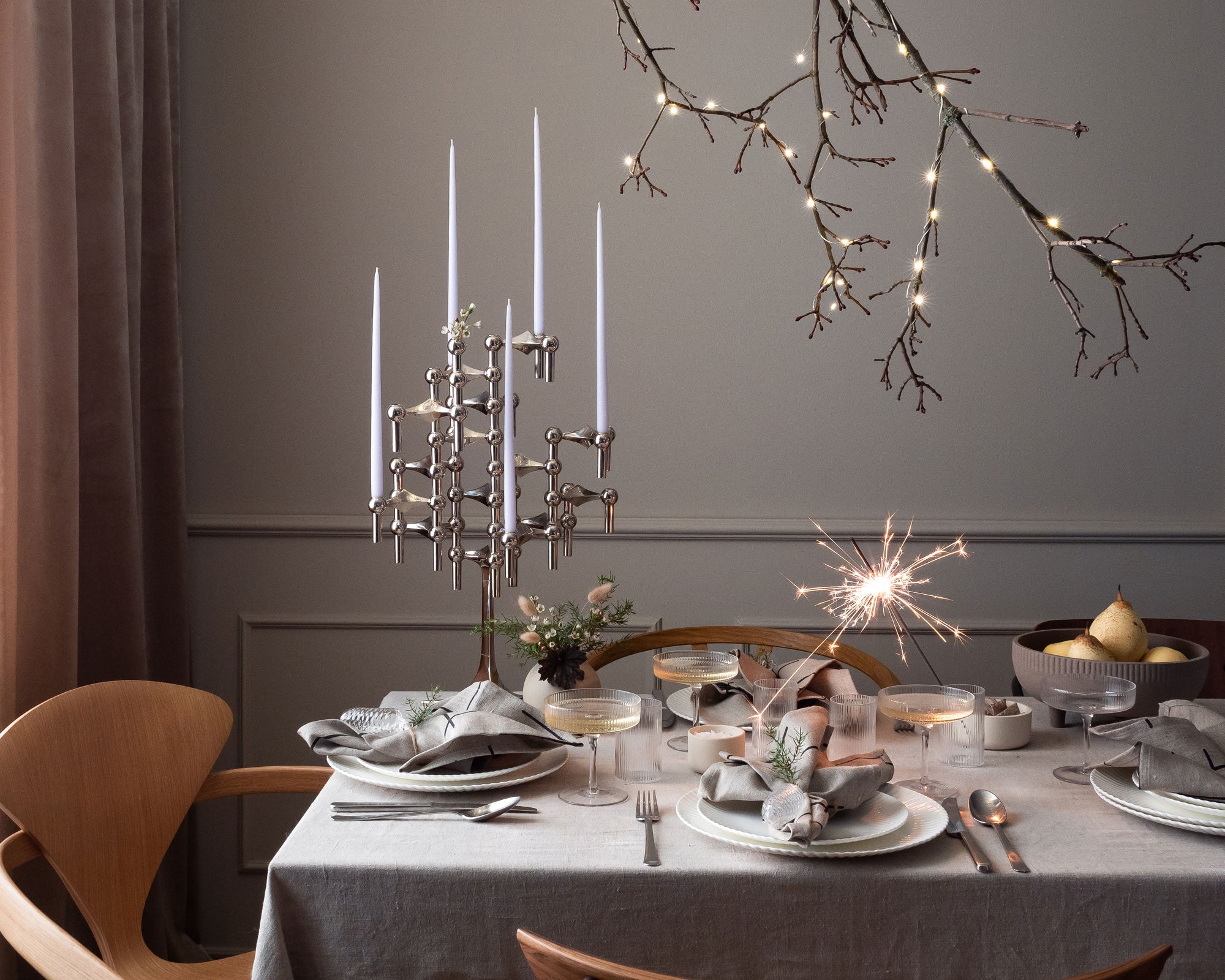 Stoff Nagel Candle Holder - Chrome | DSHOP