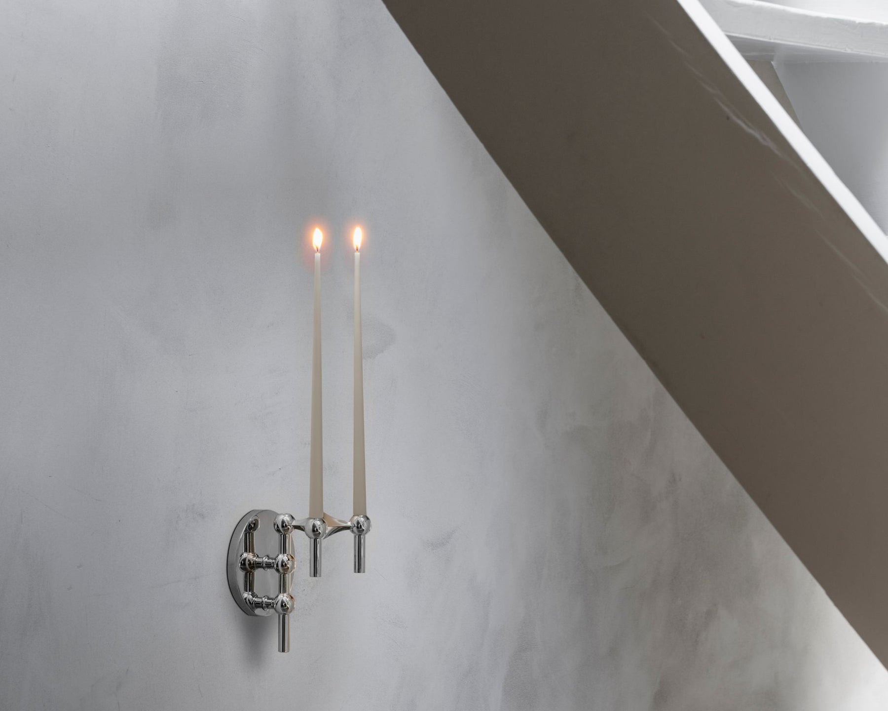 Stoff Nagel Wall Hanger - Chrome Modular Candle Sconce