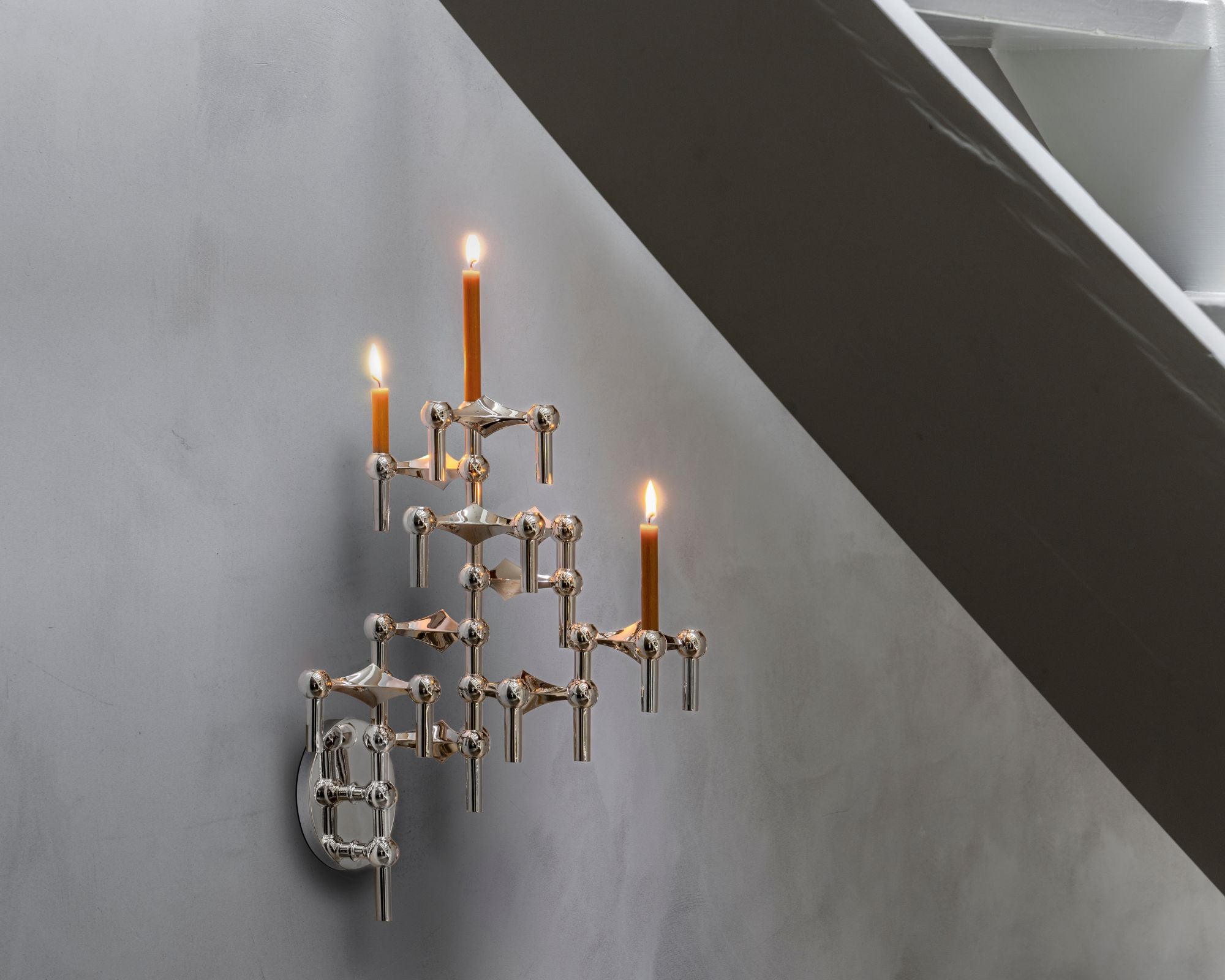 Stoff Nagel Wall Hanger - Chrome Modular Candle Sconce | DSHOP