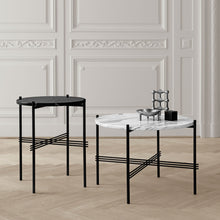 Gubi Small Carrara Marble Coffee Table with Black Metal Legs | DSHOP
