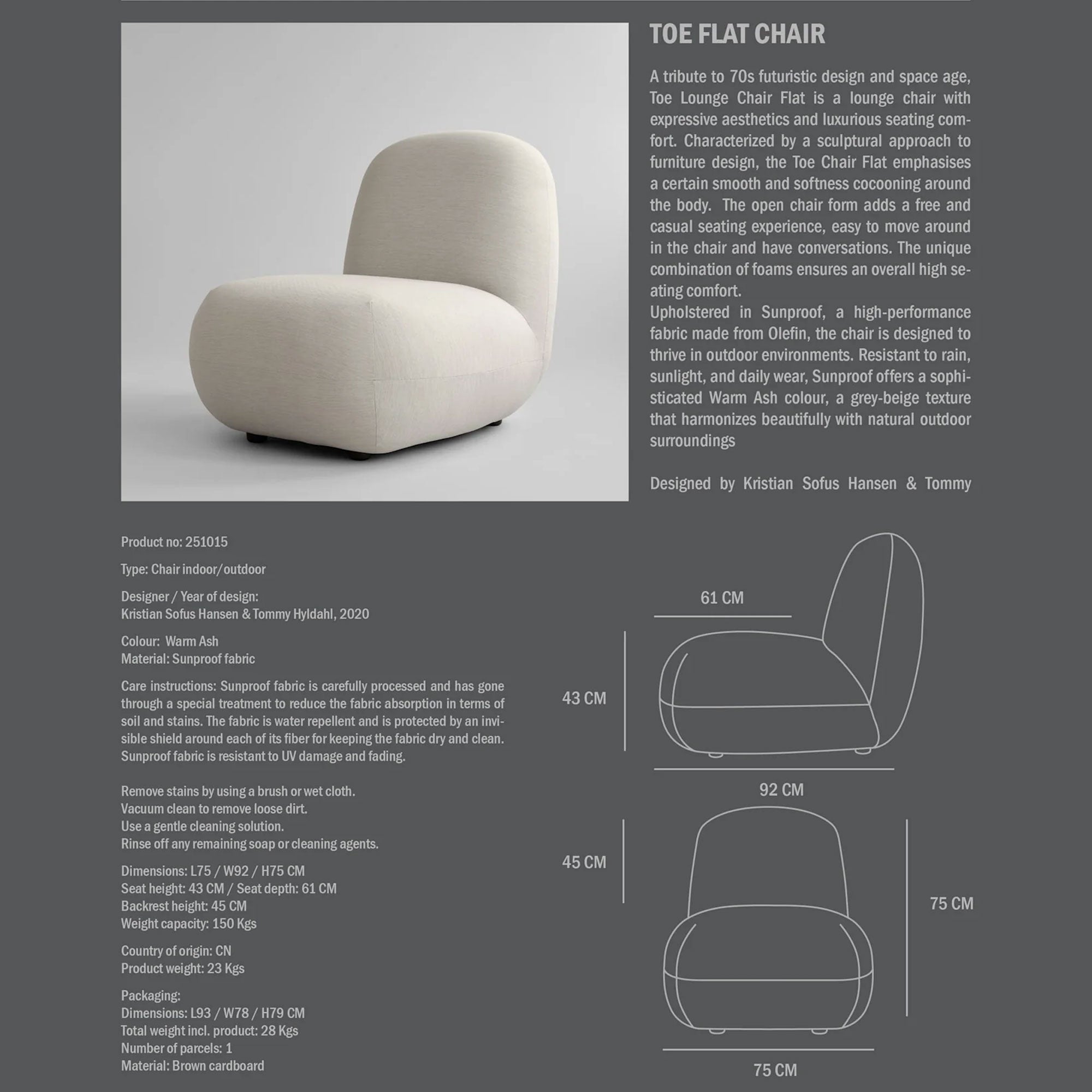 Toe Chair Flat, Outdoor