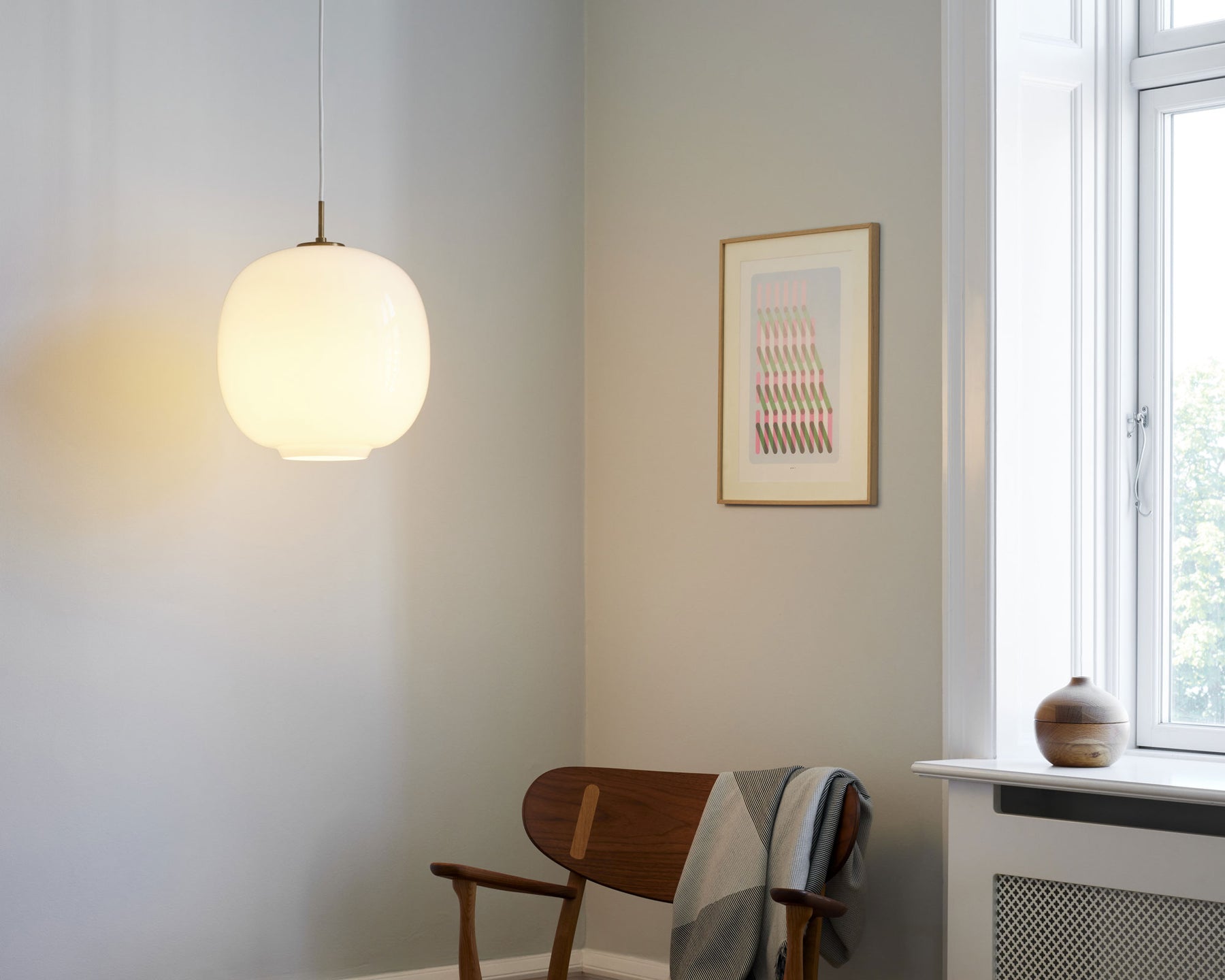 Classic White Glass Pendant Light | DSHOP