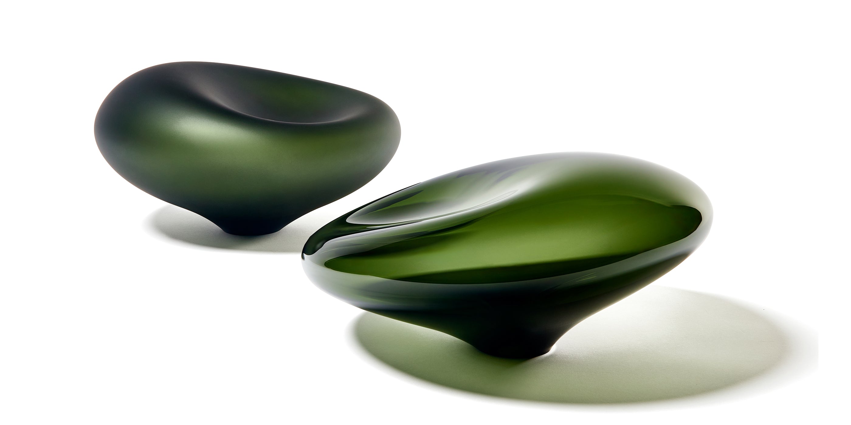 Austin Fields Touch Series of handcrafted luxury glass art in olive green