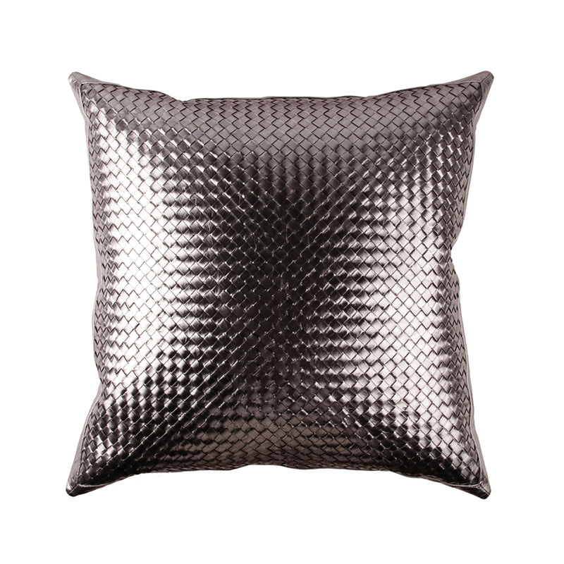Bling Gunmetal Leather Pillow
