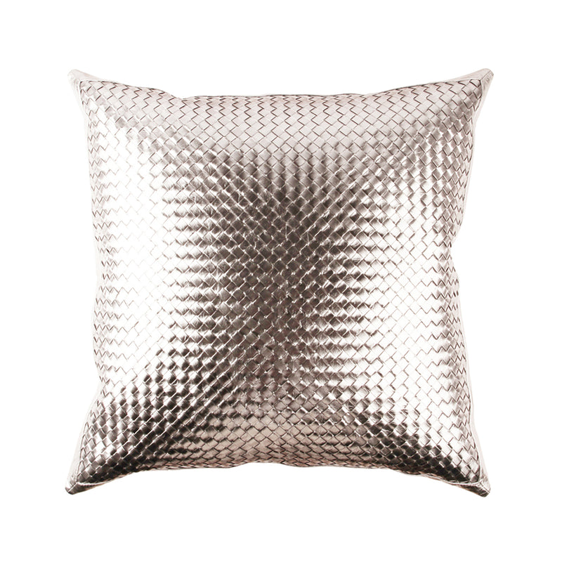 Bling Warm Silver Leather Pillow