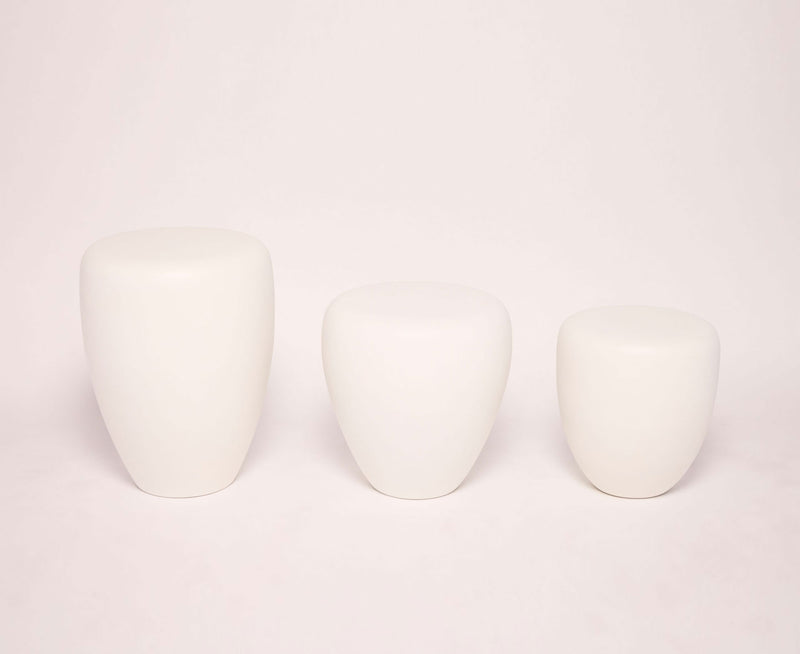 Dot Table Stool - Milky White Matte