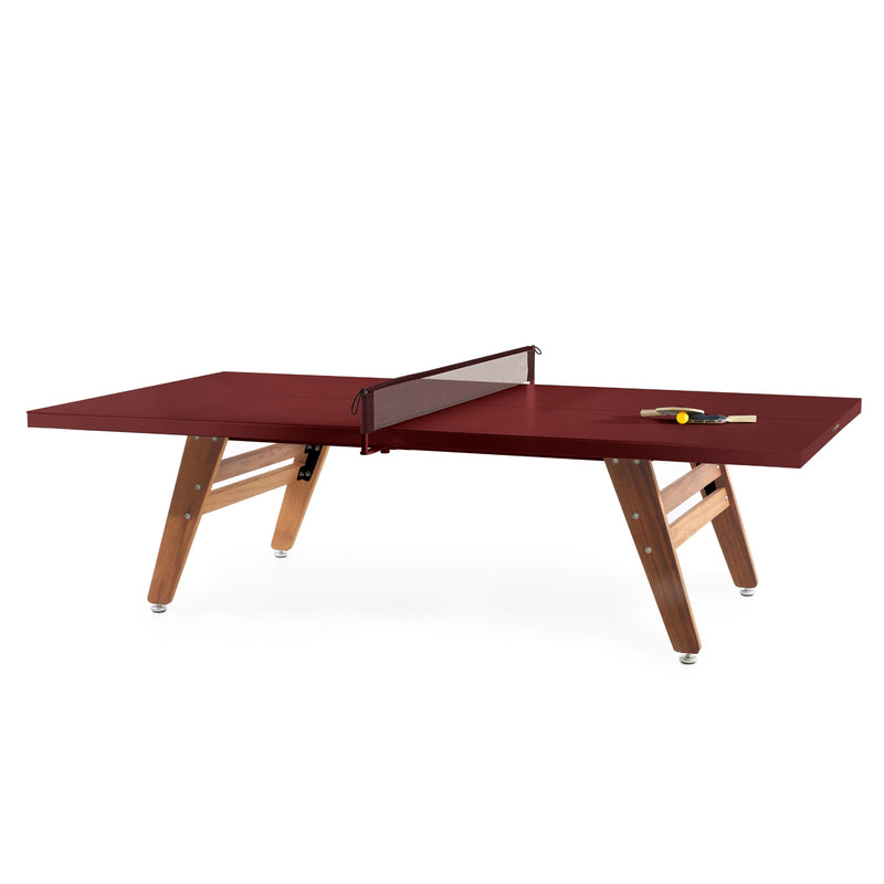 RS Barcelona RS Ping Pong Table Stationary – Iroko Wood Game Table in Bordeaux