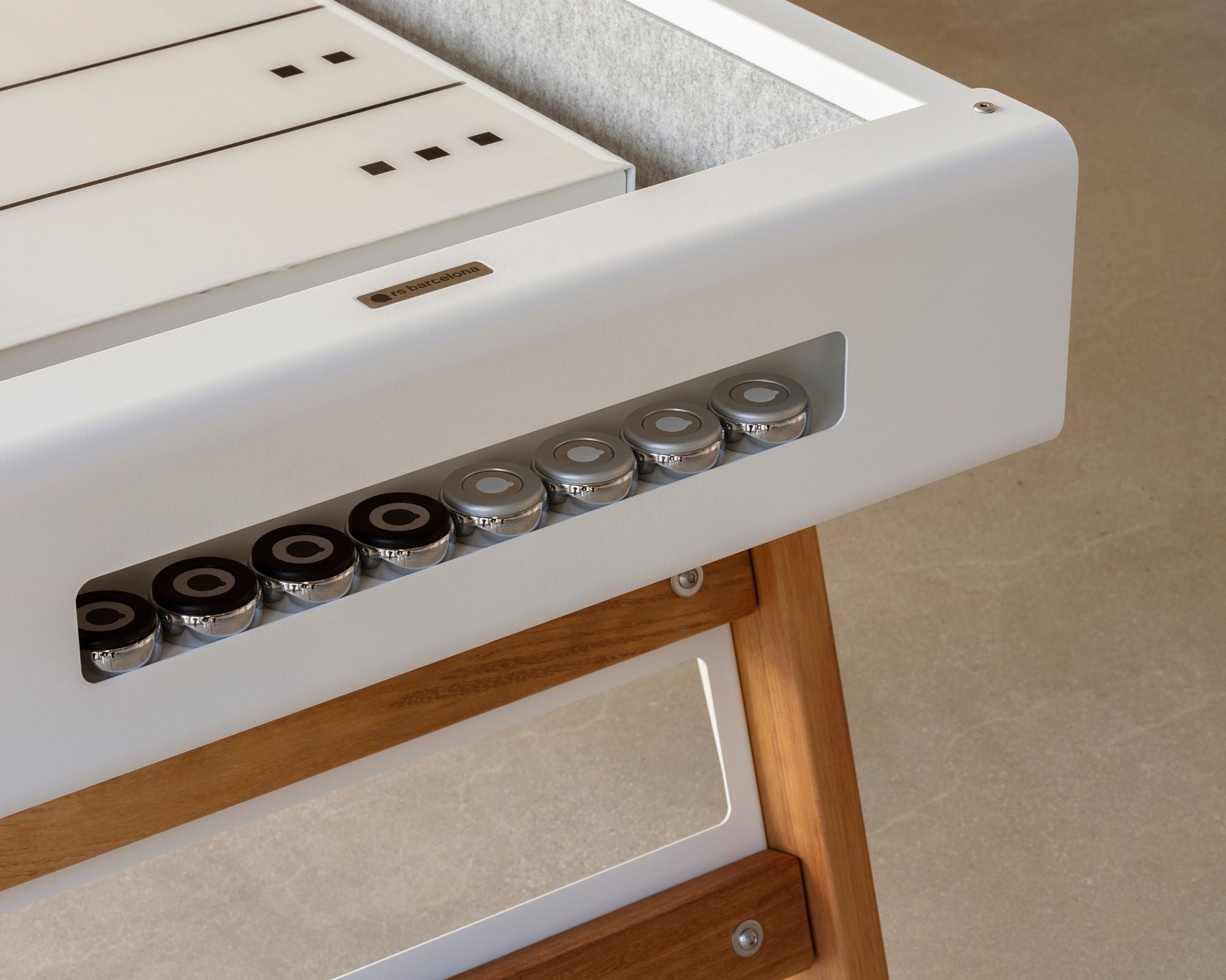 RS Barcelona Track shuffleboard table in a modern luxury game room