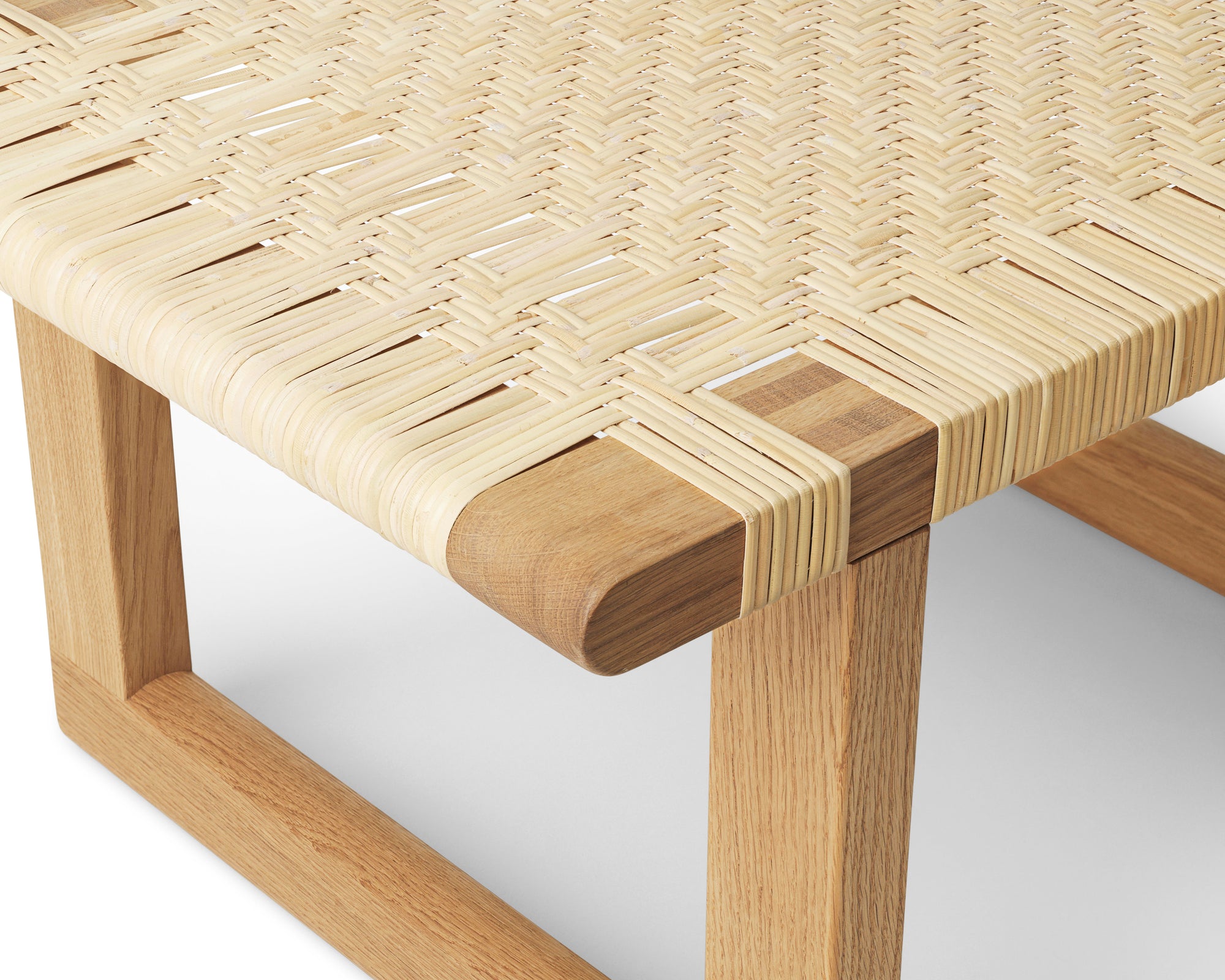 Oak & Canework Bench | DSHOP