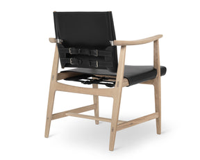 Oak & Black Leather Chair | DSHOP