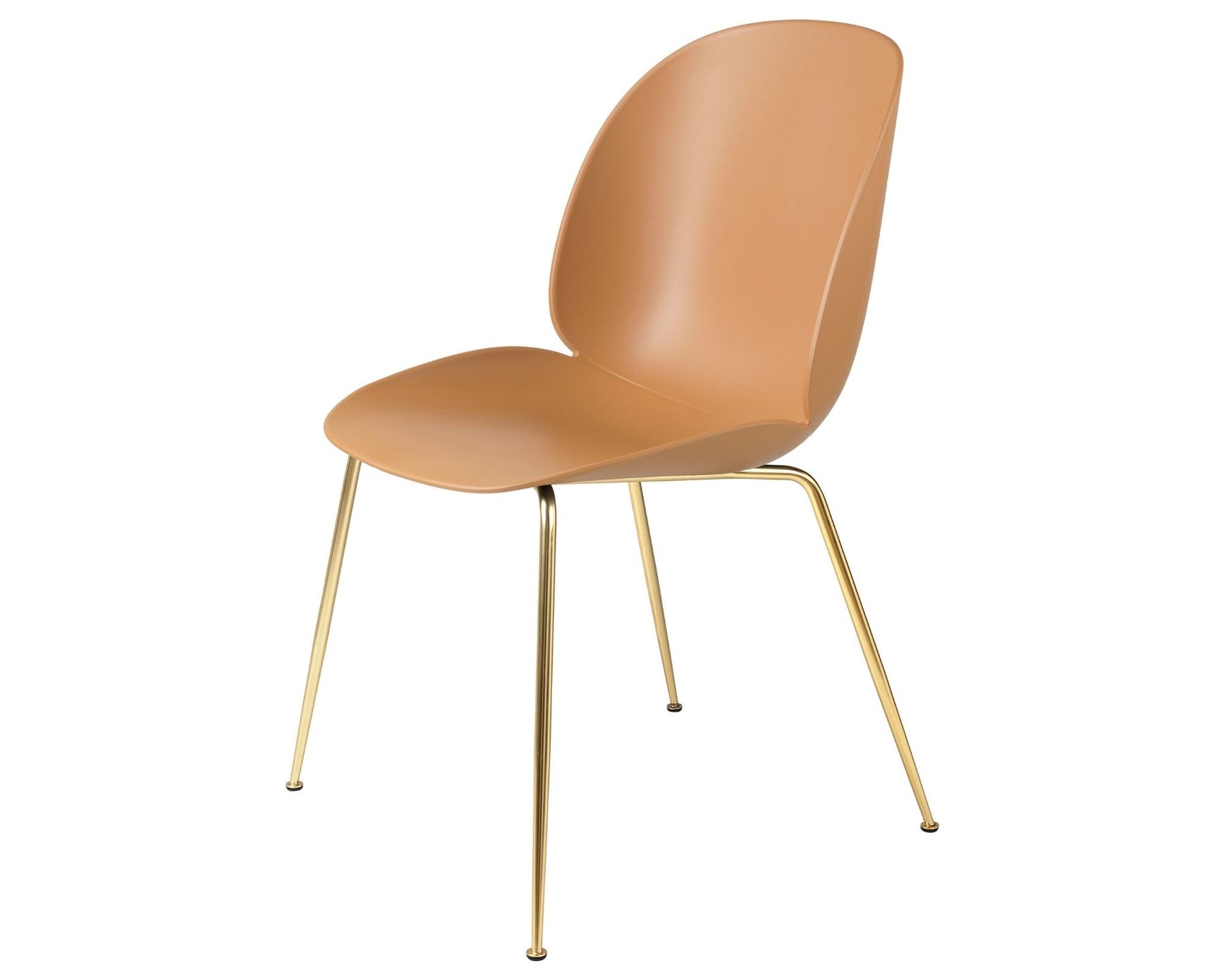 Amber Brown Dining Chair with Brass Base | DSHOP