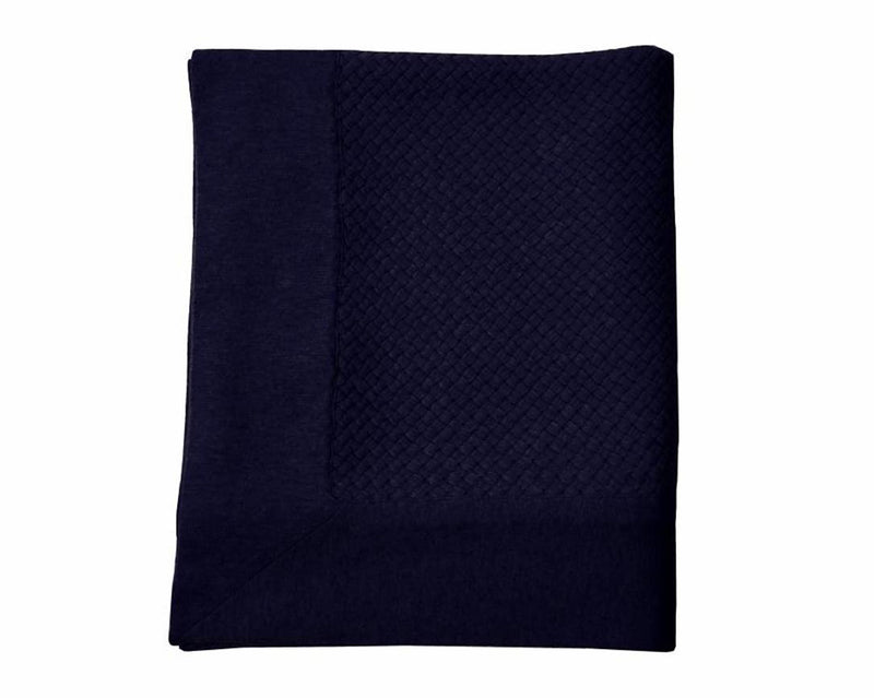 Bari Criss Cross Cashmere Throw - Navy | DSHOP