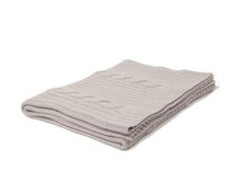 Roma Cable Knit Cashmere Throw - Pearl Gray