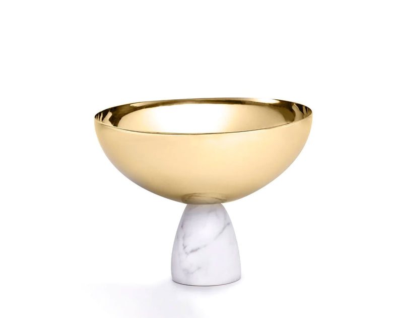 Coluna Carrara Marble & Gold Nut Bowl | DSHOP
