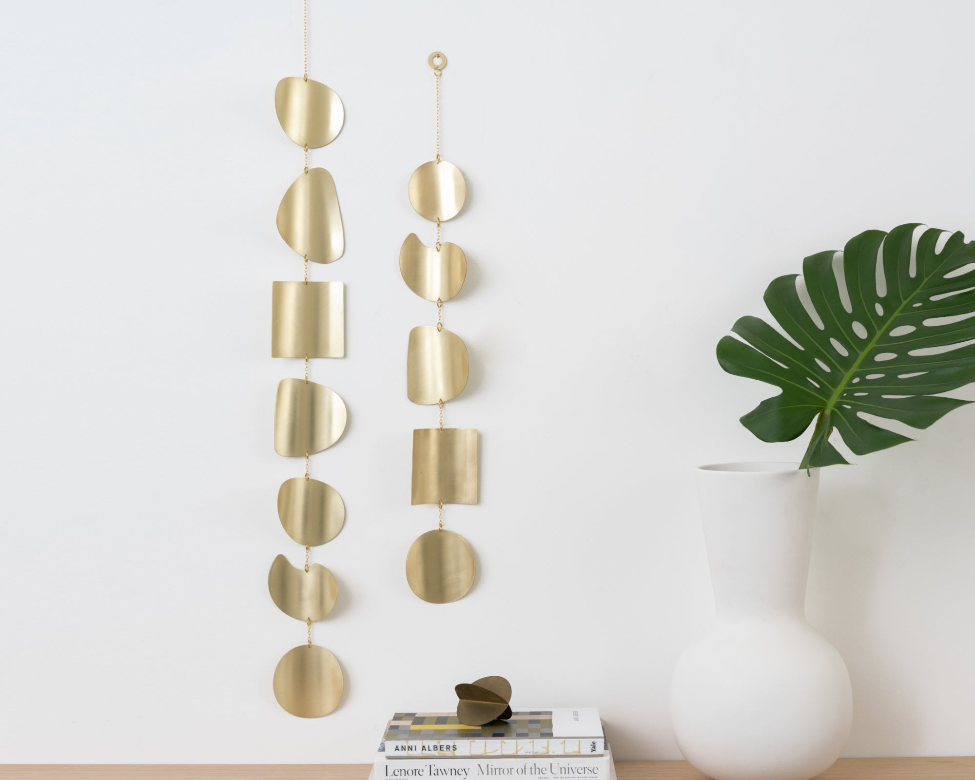 brass plant wall hanger Circle & Line Mineral Wall Hanging | Minimal Brass Mobile Art