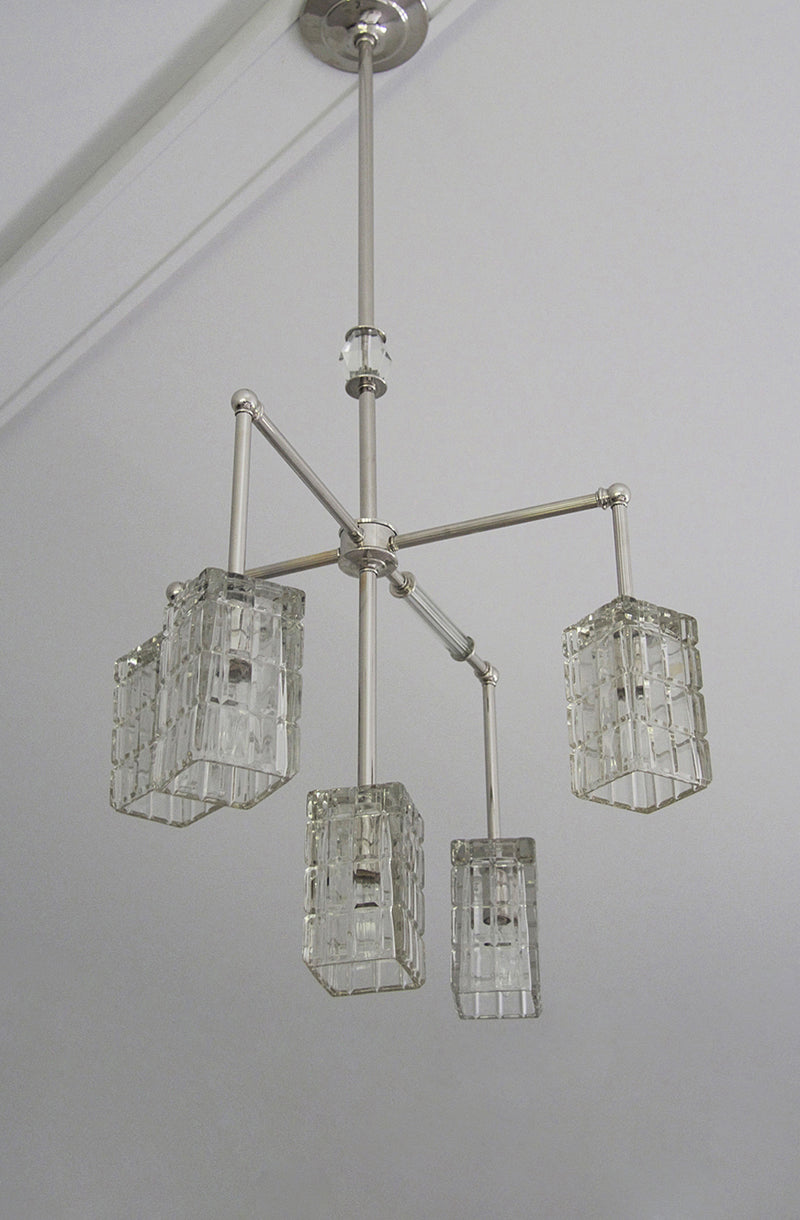 Vintage Glass Brilliant Cubed Chandelier - 5 Arm | DSHOP