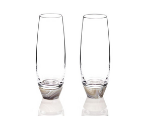 Elevo Champagne Glasses Crystal & Smoke Agate | DSHOP