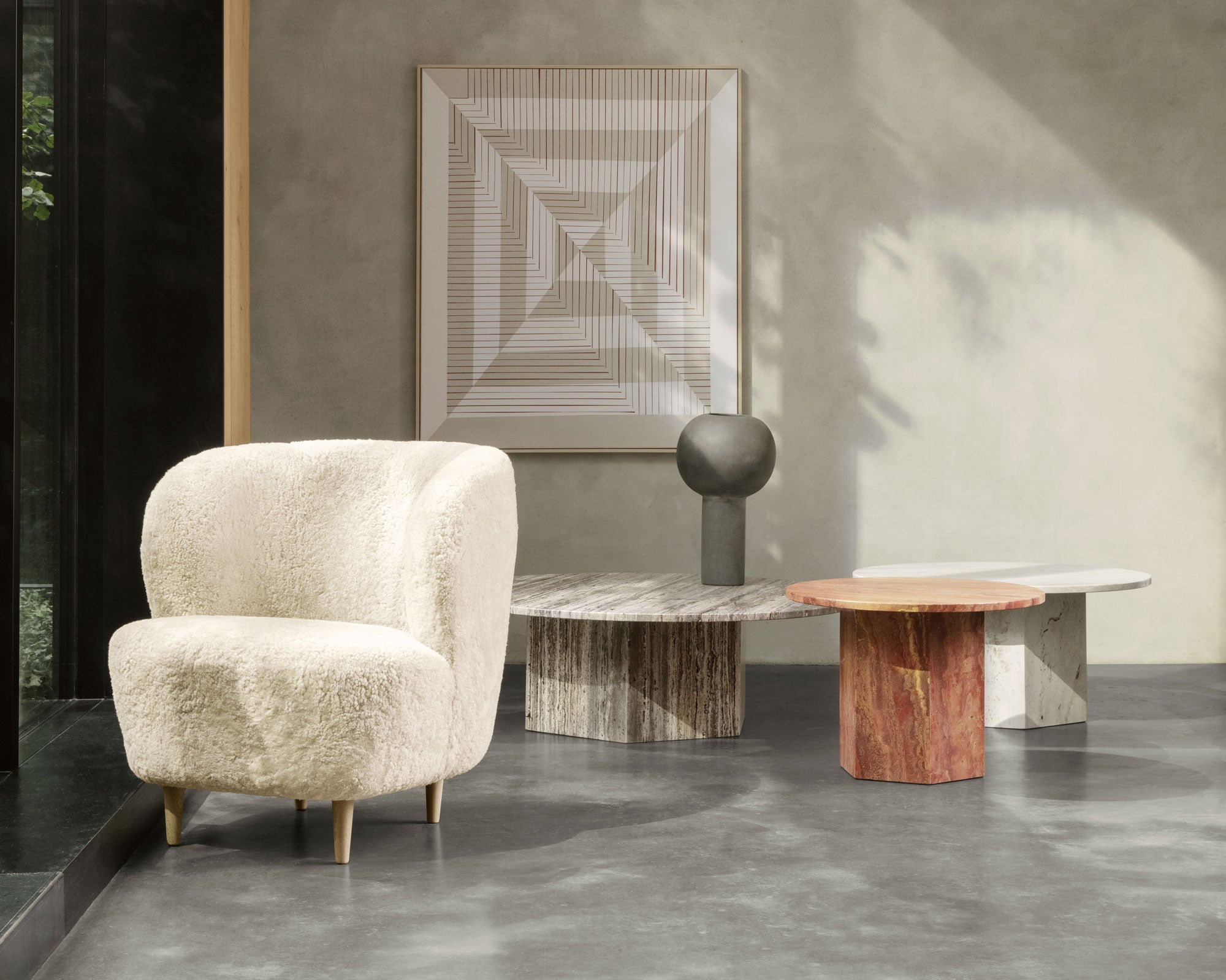 Stay Lounge Chair - Wood Base - Sheepskin