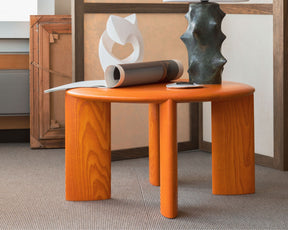 Orange Wood Side Table | DSHOP