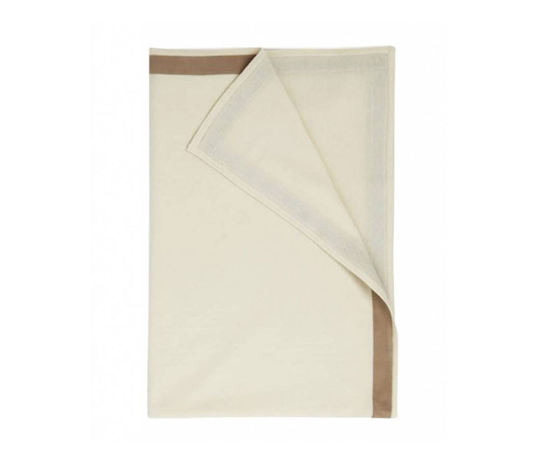 Palermo Cashmere Throw w/ Suede - Ivory | DSHOP